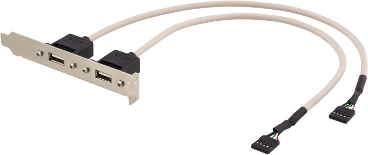 DELTACO 2x5 polig USB kontakt för moderkort med USB stöd, 30 cm in the group COMPUTERS & PERIPHERALS / Computer cables / USB / USB-A / Adapters at TP E-commerce Nordic AB (38-18010)