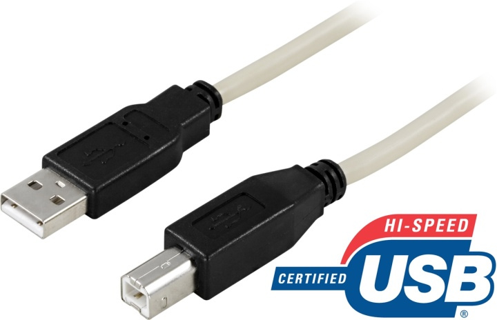 DELTACO USB 2.0 cable Type A male - Type B male 0.5m in the group COMPUTERS & PERIPHERALS / Computer cables / USB / USB-A / Cables at TP E-commerce Nordic AB (38-18057)