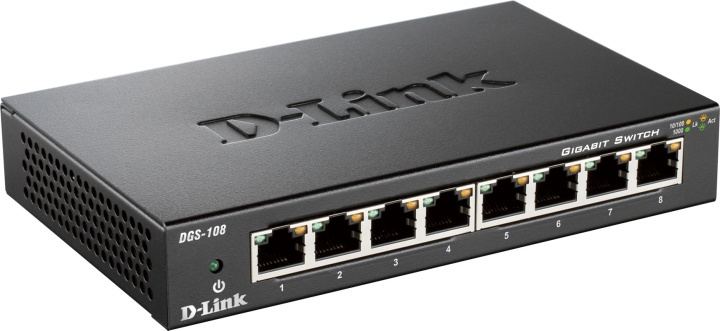 D-Link 8-port 10/100/1000 Gigabit Metal Housing Desktop Switch in the group COMPUTERS & PERIPHERALS / Network / Switches / 10/100/1000Mbps at TP E-commerce Nordic AB (38-18450)