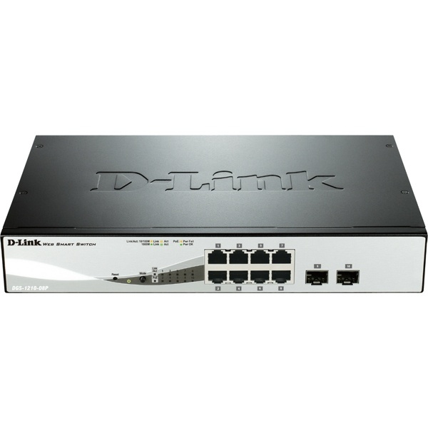 D-Link 8-port 10/100/1000 Gigabit PoE Smart Switch in the group COMPUTERS & PERIPHERALS / Network / Switches / 10/100/1000Mbps at TP E-commerce Nordic AB (38-18451)