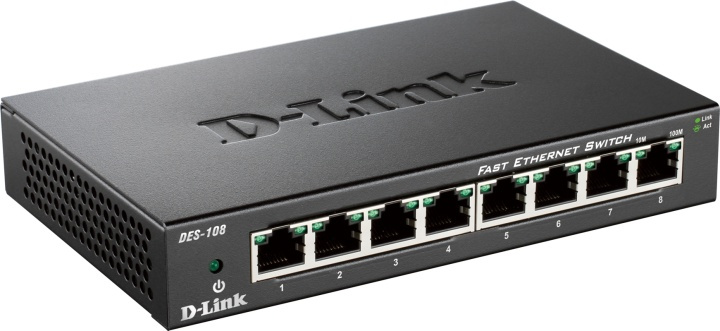 D-Link 8-port 10/100 Metal Housing Desktop Switch in the group COMPUTERS & PERIPHERALS / Network / Switches at TP E-commerce Nordic AB (38-18483)