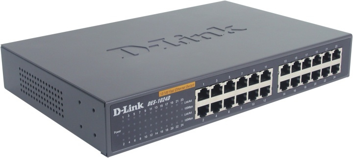 D-Link switch 24x10/100Mbps, NWay, uplink in the group COMPUTERS & PERIPHERALS / Network / Switches / 10/100Mbps at TP E-commerce Nordic AB (38-18488)