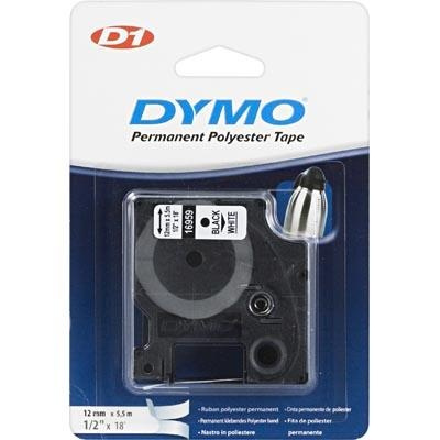DYMO D1 märktejp perm polyester 12mm, svart på vitt, 5.5m rulle in the group COMPUTERS & PERIPHERALS / Printers & Accessories / Printers / Label machines & Accessories / Tape at TP E-commerce Nordic AB (38-18537)