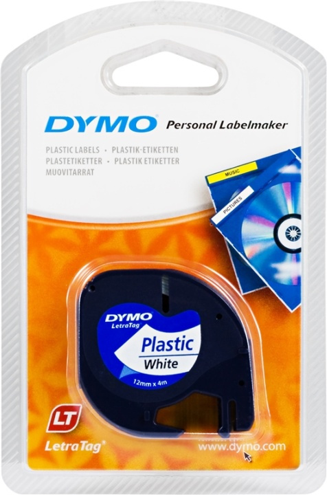 DYMO LetraTAG plasttejp, vit, 12mm, 4m (91221) in the group COMPUTERS & PERIPHERALS / Printers & Accessories / Printers / Label machines & Accessories / Tape at TP E-commerce Nordic AB (38-18608)