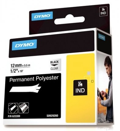 DYMO Rhino Prof, polyestertejp, 12mm, svart text trans tejp, 5,5m in the group COMPUTERS & PERIPHERALS / Printers & Accessories / Printers / Label machines & Accessories / Tape at TP E-commerce Nordic AB (38-18610)