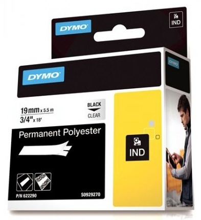 DYMO Rhino Prof, polyestertejp, 19mm, svart text trans tejp, 5,5m in the group COMPUTERS & PERIPHERALS / Printers & Accessories / Printers / Label machines & Accessories / Tape at TP E-commerce Nordic AB (38-18611)