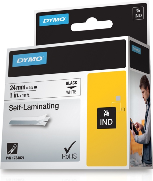 DYMO RhinoPRO självlaminerande vinyltejp 24mm, vit in the group COMPUTERS & PERIPHERALS / Printers & Accessories / Printers / Label machines & Accessories / Tape at TP E-commerce Nordic AB (38-18673)