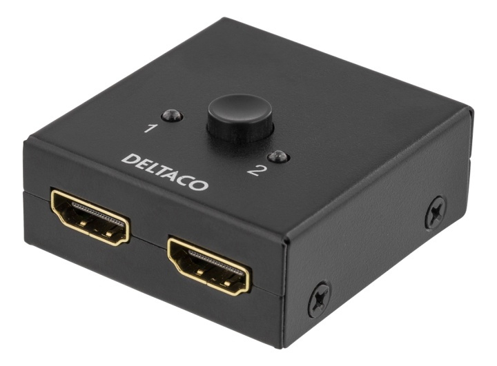 DELTACO Dubbelriktad HDMI-switch, 1-2 eller 2-1, manuell, svart in the group COMPUTERS & PERIPHERALS / Computer cables / Switches at TP E-commerce Nordic AB (38-18826)