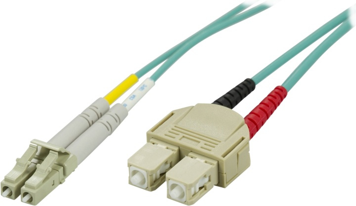 DELTACO OM3 fiber cable, LC - SC, duplex, UPC, 50/125, 0,5m, blue in the group COMPUTERS & PERIPHERALS / Computer cables / Network cables / Fiber cabling at TP E-commerce Nordic AB (38-18957)