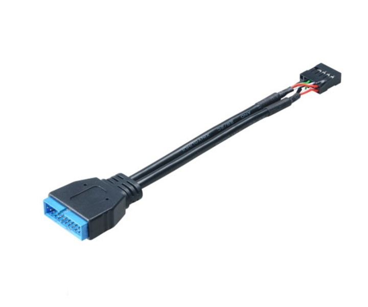 USB 3.0 19-pin hane till USB 2.0 intern 9-pin kontakt in the group COMPUTERS & PERIPHERALS / Computer cables / Internal / USB at TP E-commerce Nordic AB (38-19011)