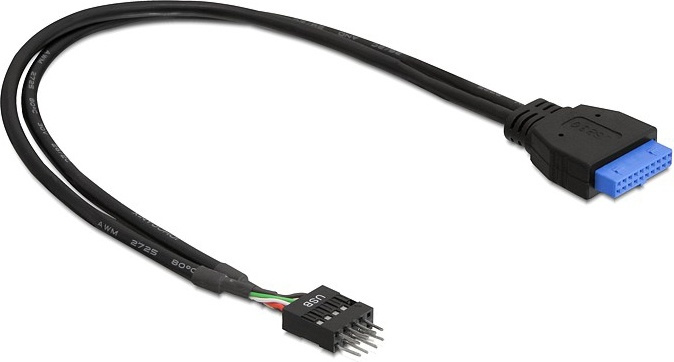 DeLOCK intern kabel för USB 3.0, IDC20 ho - IDC10 ha, 0,3m, svart in the group COMPUTERS & PERIPHERALS / Computer cables / Internal / USB at TP E-commerce Nordic AB (38-19022)