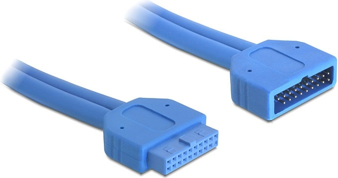 DeLOCK intern förlängskabel för USB 3.0. IDC20 ha - ho, 0,45m, blå in the group COMPUTERS & PERIPHERALS / Computer cables / Internal / USB at TP E-commerce Nordic AB (38-19026)