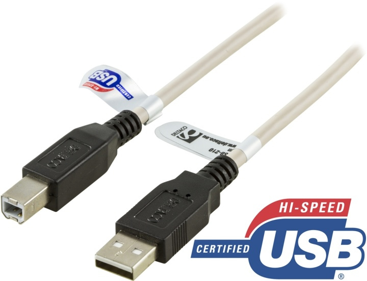 DELTACO USB 2.0 kabel Typ A hane - Typ B hane 1m in the group COMPUTERS & PERIPHERALS / Computer cables / USB / USB-A / Cables at TP E-commerce Nordic AB (38-19080)