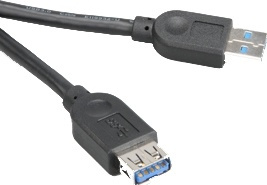 Akasa USB 3.0 kabel, Typ A hane - Typ A hona, 1,5m, svart in the group COMPUTERS & PERIPHERALS / Computer cables / USB / USB-A / Cables at TP E-commerce Nordic AB (38-19122)
