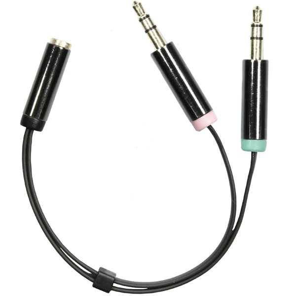DELTACO 3,5mm mikrofon och stereo hane till 3,5mm hona, 0,1m, svart in the group HOME ELECTRONICS / Cables & Adapters / Audio analog / 3.5 mm at TP E-commerce Nordic AB (38-19163)