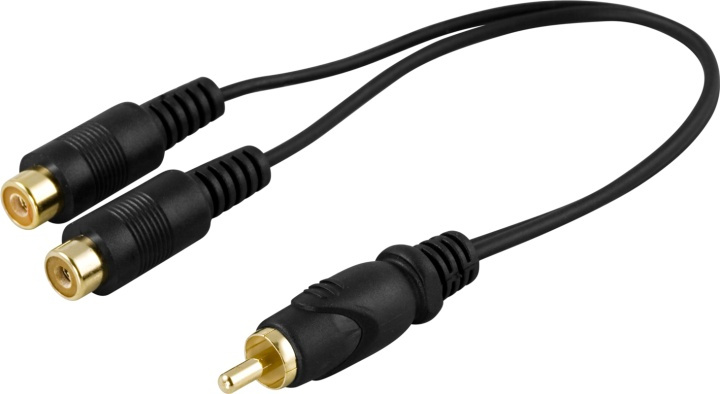 DELTACO Y-adapter 1xRCA ha till 2xRCA ho in the group HOME ELECTRONICS / Cables & Adapters / RCA / Cables at TP E-commerce Nordic AB (38-19190)