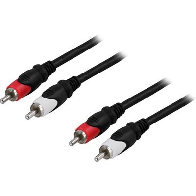 DELTACO Ljudkabel, 2xRCA ha - ha, 0,5m in the group HOME ELECTRONICS / Cables & Adapters / RCA / Cables at TP E-commerce Nordic AB (38-19217)