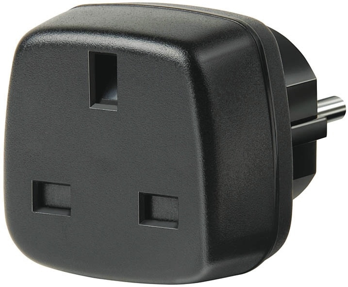 reseadapter från UK till EU, jordad, petskydd, 250V max 13A, svart in the group HOME, HOUSEHOLD & GARDEN / Electricity & Lighting / Travel adapters at TP E-commerce Nordic AB (38-19431)