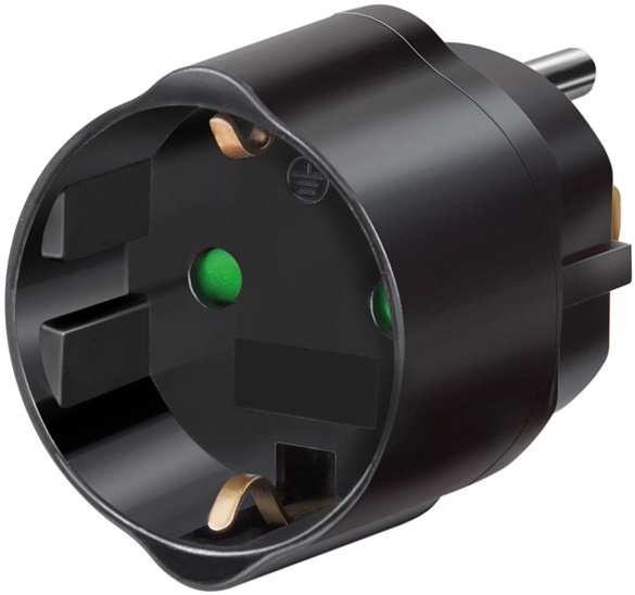 Brennenstuhl travel adapter, EU to US/Jap, grounded, pet cover, black (1508550) in the group HOME, HOUSEHOLD & GARDEN / Electricity & Lighting / Travel adapters at TP E-commerce Nordic AB (38-19434)