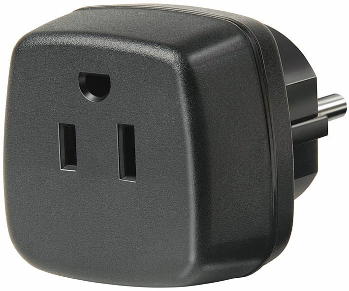 Brennenstuhl reseadapter, US/jap till EU, jordad, svart in the group HOME, HOUSEHOLD & GARDEN / Electricity & Lighting / Travel adapters at TP E-commerce Nordic AB (38-19440)