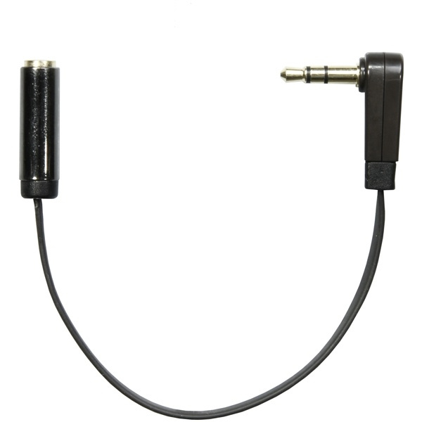 DELTACO vinklad 3,5mm hane till 3,5mm hona, 0,1 m, svart in the group HOME ELECTRONICS / Cables & Adapters / Audio analog / 3.5 mm at TP E-commerce Nordic AB (38-19702)