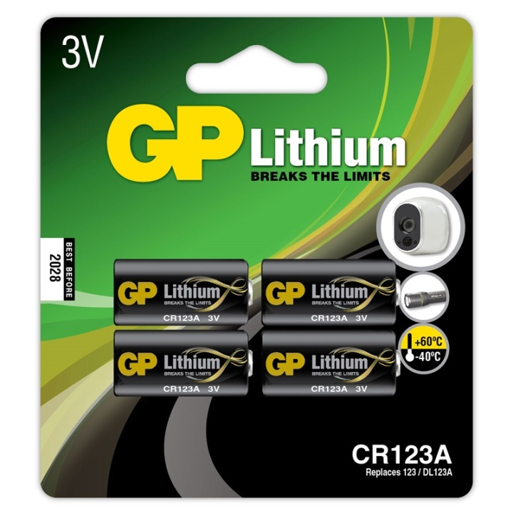 GP CR123A Lithiumbatteri 4-pack in the group HOME ELECTRONICS / Batteries & Chargers / Batteries / Button cell at TP E-commerce Nordic AB (38-20689)
