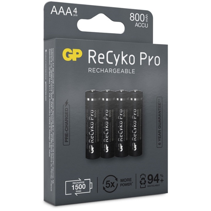 GP ReCyko Pro AAA-batterier 800mA in the group HOME ELECTRONICS / Batteries & Chargers / Batteries / AAA at TP E-commerce Nordic AB (38-20727)