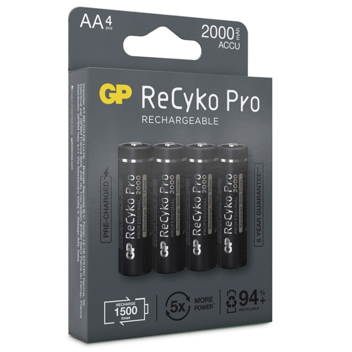 GP ReCyko Pro AA-batterier 2100mA in the group HOME ELECTRONICS / Batteries & Chargers / Batteries / AA at TP E-commerce Nordic AB (38-20728)