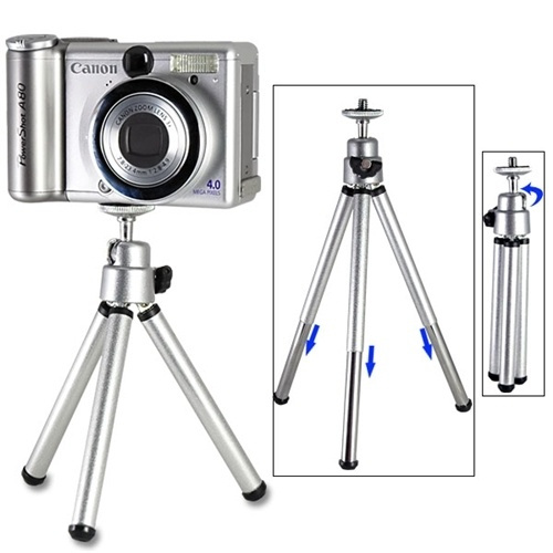Camera stand, mini, silver in the group HOME ELECTRONICS / Photo & Video / Photo equipment / Tripod at TP E-commerce Nordic AB (38-2123)