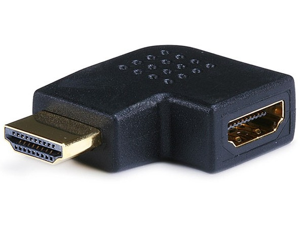 HDMI adapter, 19-pin male to female, angled 90° in the group HOME ELECTRONICS / Cables & Adapters / HDMI / Adapters at TP E-commerce Nordic AB (38-21818)