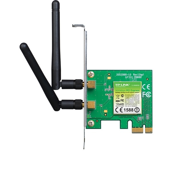 TP-LINK trådlöst nätverkskort, 300Mbps, PCIe, 802.11b/g/n in the group COMPUTERS & PERIPHERALS / Network / Network cards / PCI wireless at TP E-commerce Nordic AB (38-22224)