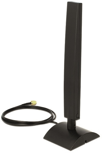 DeLOCK WLAN antenn RP-SMA ha, 4-6 dBi, 2,4/5GHz, rundstrålande, svart in the group HOME ELECTRONICS / Audio & Picture / TV & Accessories / Antennas & Accessories at TP E-commerce Nordic AB (38-22472)