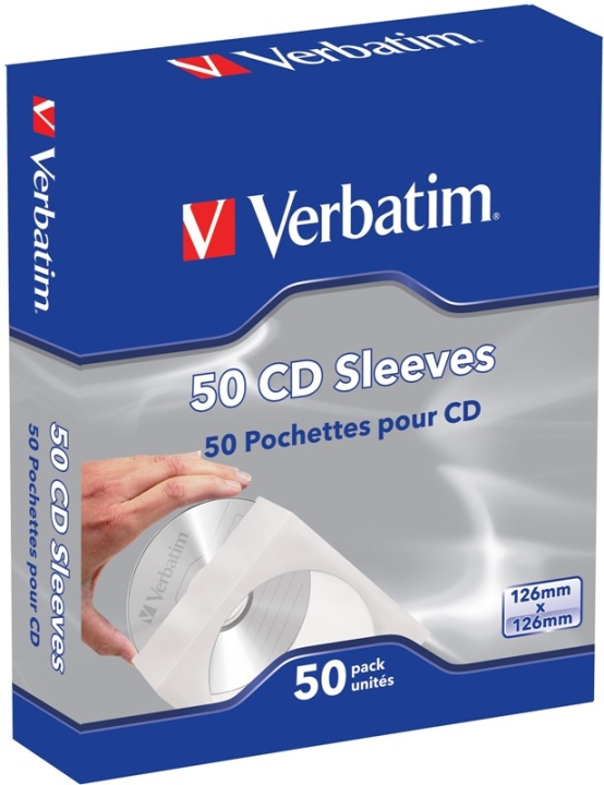 Verbatim pappersficka för CD/DVD-skivor, vit/transparent, 50-pack in the group HOME ELECTRONICS / Storage media / CD/DVD/BD-Discs / CD/DVD storage at TP E-commerce Nordic AB (38-22490)