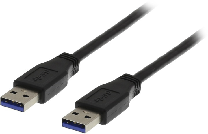 DELTACO USB 3.0 kabel, Typ A hane - Typ A hane, 1m, svart in the group COMPUTERS & PERIPHERALS / Computer cables / USB / USB-A / Cables at TP E-commerce Nordic AB (38-23092)