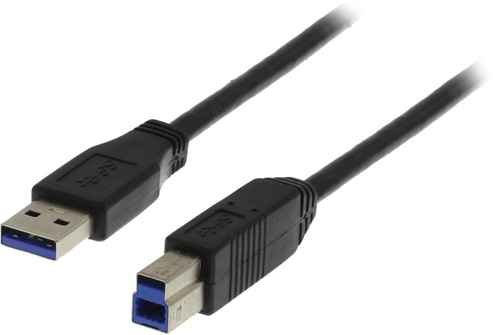 DELTACO USB 3.0 kabel, Typ A hane - Typ B hane, 1m, svart in the group COMPUTERS & PERIPHERALS / Computer cables / USB / USB-A / Cables at TP E-commerce Nordic AB (38-23102)