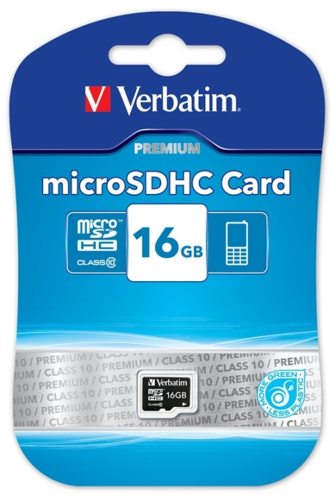 Verbatim minneskort, microSDHC Class 10, 16GB in the group HOME ELECTRONICS / Storage media / Memory cards / MicroSD/HC/XC at TP E-commerce Nordic AB (38-23431)