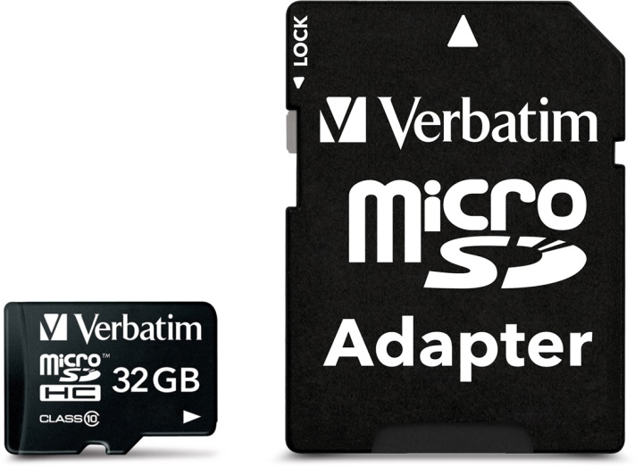 Verbatim microSDHC, 32GB, Class 10, inkl adapter in the group HOME ELECTRONICS / Storage media / Memory cards / MicroSD/HC/XC at TP E-commerce Nordic AB (38-23464)