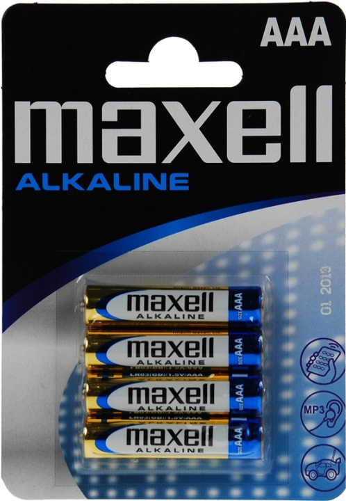 Maxell batterier, AAA (LR03), Alkaline, 1,5V, 4-pack in the group HOME ELECTRONICS / Batteries & Chargers / Batteries / AAA at TP E-commerce Nordic AB (38-23566)