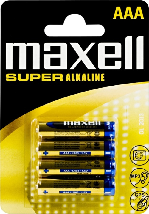 Maxell AAA LR03 superalkaliska batterier 4-pack in the group HOME ELECTRONICS / Batteries & Chargers / Batteries / AAA at TP E-commerce Nordic AB (38-23567)
