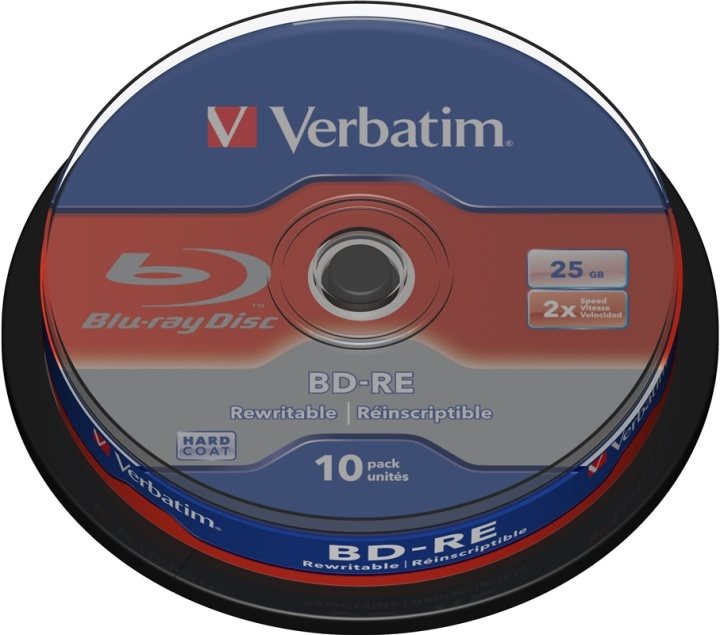 Verbatim BD-RE, 2x, 25GB/200min 10-pack spindel, Hardcoat in the group HOME ELECTRONICS / Storage media / CD/DVD/BD-Discs / Blu-Ray at TP E-commerce Nordic AB (38-23602)