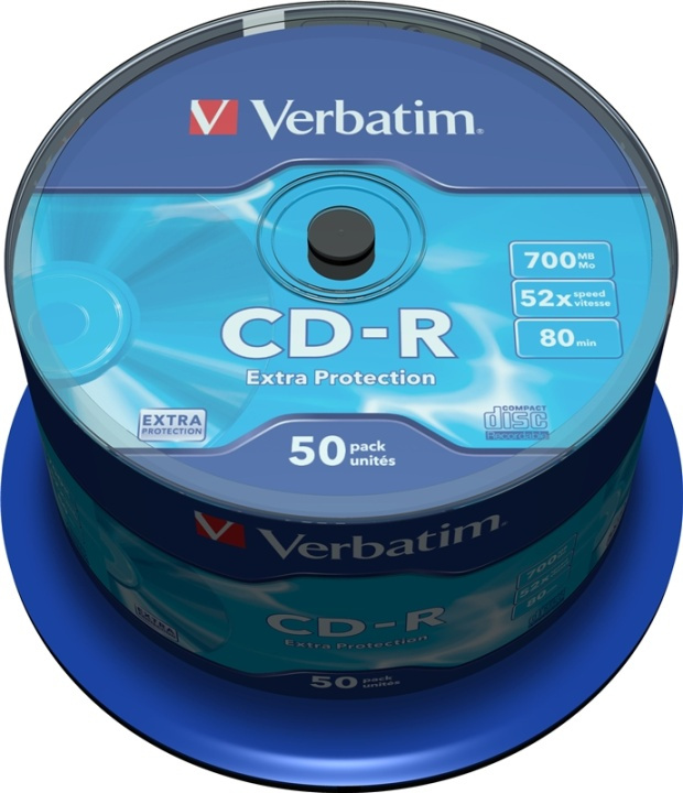Verbatim CD-R, 52x, 700 MB/80 min, 50-pack spindel, Extra protetcion in the group HOME ELECTRONICS / Storage media / CD/DVD/BD-Discs / CD-R at TP E-commerce Nordic AB (38-23625)