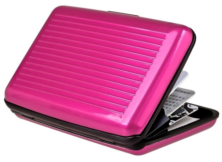 Wallet with 6 card slots, RFID protection, Cerise in the group Sport, leisure & Hobby / Fun stuff / Smart home at TP E-commerce Nordic AB (38-25130)
