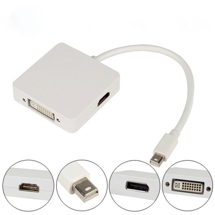 3 i 1 Thunderbolt Mini Display Port till DVI HDMI Dp Adapter in the group COMPUTERS & PERIPHERALS / Computer cables / Apple Thunderbolt at TP E-commerce Nordic AB (38-26750)