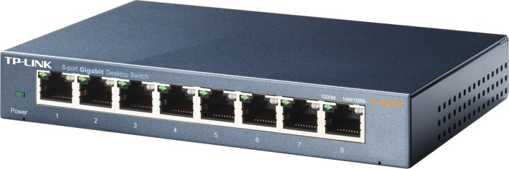 tplink Switch 8-ports 10/100 / 1000Mbps, RJ45, metal housing, black in the group COMPUTERS & PERIPHERALS / Network / Switches / 10/100/1000Mbps at TP E-commerce Nordic AB (38-26845)