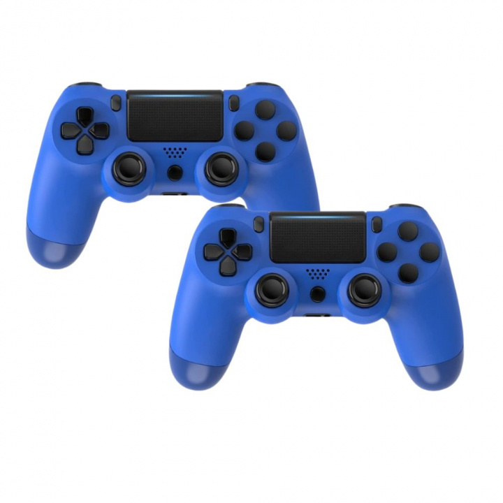 2-pack Controller compatible with Playstation 4, Blue in the group HOME ELECTRONICS / Game consoles & Accessories / Sony PlayStation 4 at TP E-commerce Nordic AB (38-27156PKT2)