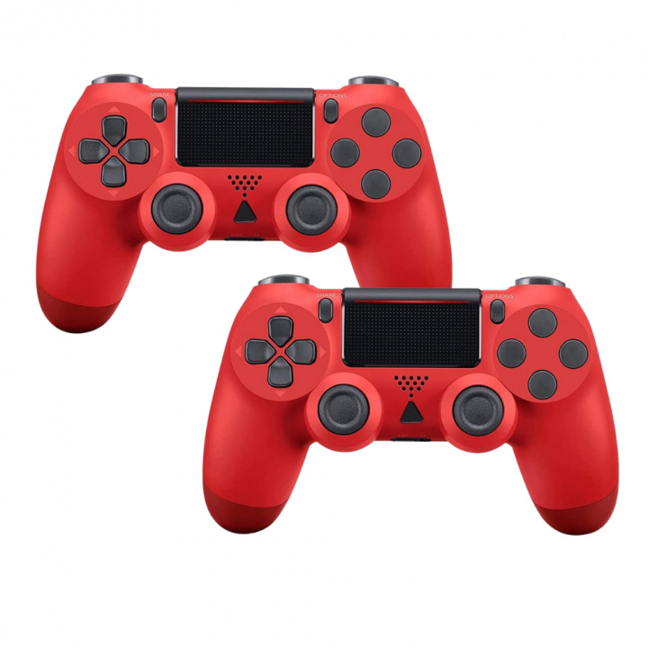 2-pack Game controller compatible with Playstation 4, Red in the group HOME ELECTRONICS / Game consoles & Accessories / Sony PlayStation 4 at TP E-commerce Nordic AB (38-27157PKT)
