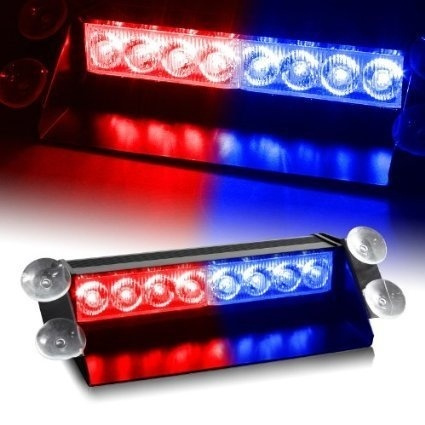 LED Flashing light for the windscreen, 12V, Red/Blue (DRL153) in the group CAR / Car lights / Diode lamps / Strobe at TP E-commerce Nordic AB (38-27207)