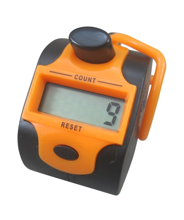 Hand counter with digital five-digit counter, Yellow in the group HOME, HOUSEHOLD & GARDEN / Watches & Counters / Counters at TP E-commerce Nordic AB (38-27453)