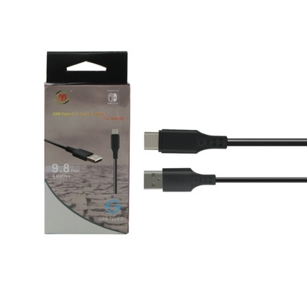 USB cable for Nintendo Switch, 3m, Black in the group HOME ELECTRONICS / Game consoles & Accessories / Nintendo Switch / Accessories at TP E-commerce Nordic AB (38-27535)