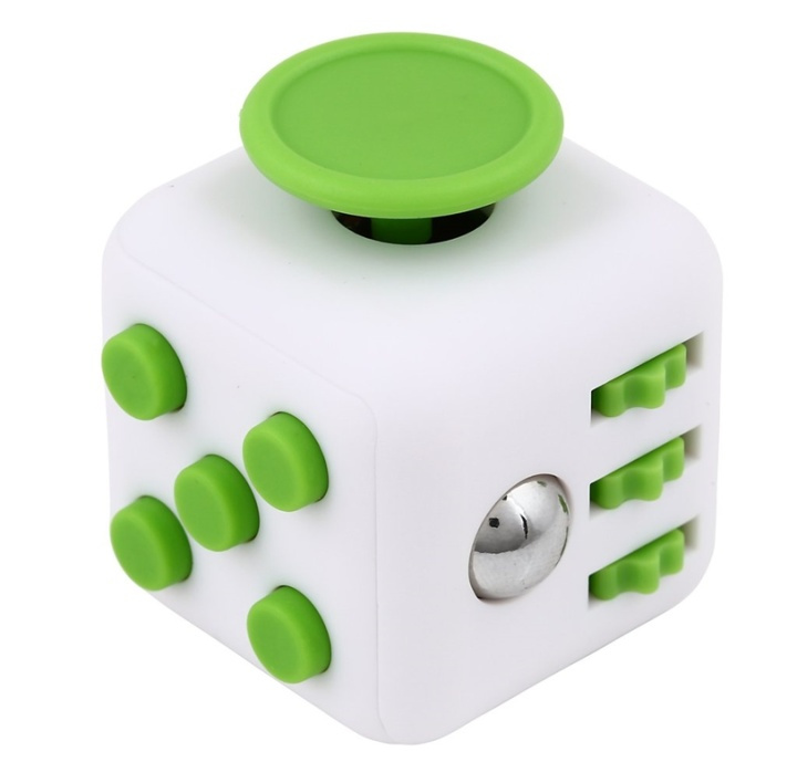 Fidget Cube, for increased concentration, White/Green in the group TOYS, KIDS & BABY PRODUCTS / Toys / Fidget Spinners at TP E-commerce Nordic AB (38-27621)